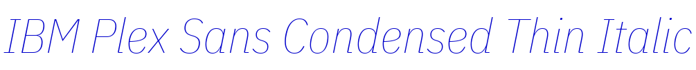 IBM Plex Sans Condensed Thin Italic font
